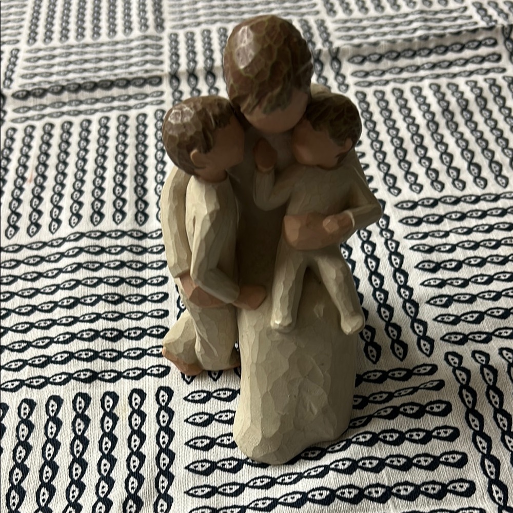 Willow Tree Brown and Cream Embrace Sculpture